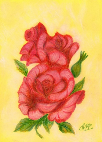 Róża, pastel na papierze A-4, WOŚP