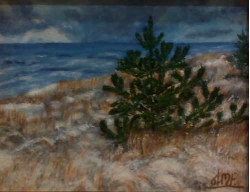 Kołobrzeska wydma, akryl na płótnie ,  <br/> 40 x 30 cm, niedostępny