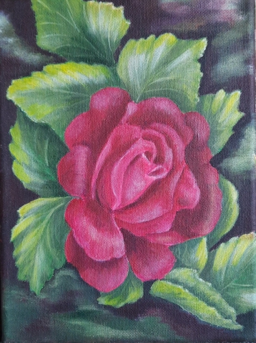 Róża, akryl na płótnie 24x18,dostępny