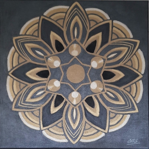 Mandala, akryl na płótnie, 40 x40 cm, dostępny