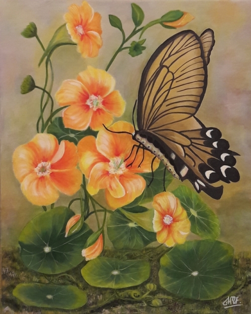 Motyl, akryl na płótnie, 50 x 40 cm, dostępny