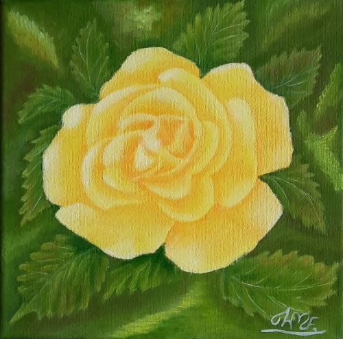 Róża, akryl/olej na płótnie 20 x 20 cm, niedostępny
