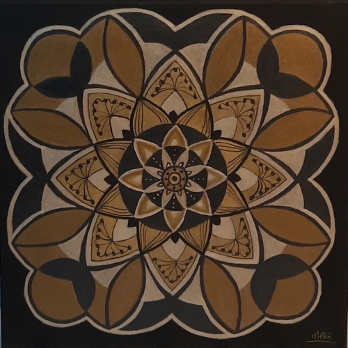 Mandala,akryl na płótnie,40 x 40 cm.dostępna