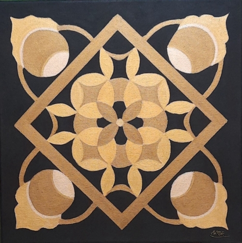 Mandala,akryl na płótnie,40 x 40 cm.dostępna