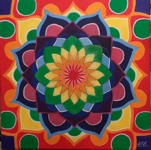 Mandala, akryl na płótnie, 40 x 40 cm, niedostępny