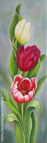 Tulipan, olej na płótnie, 60 x 20 cm, niedostępny